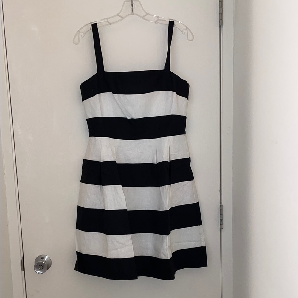 LOFT Black and White Sleeveless Sundress